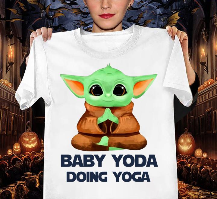 star wars baby yoda doing yoga women shirt - Star Wars Baby Yoda Doing Yoga t-shirt