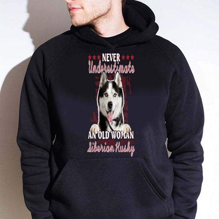 Never Underestimate An Old Woman Siberian Husky t-shirt