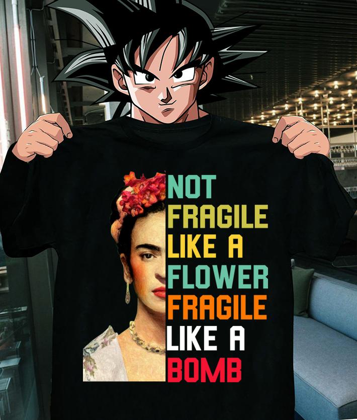 Frida Kahlo not fragile like a flower fragile like a bomb vintage t-shirt