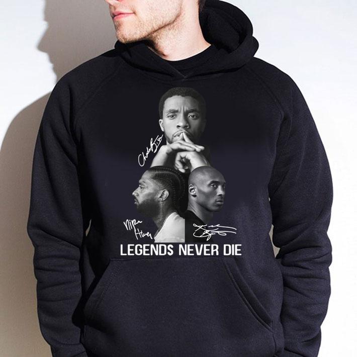 RIP Chadwick Boseman Nipsey Hussle Kobe Bryant Legends Never Die signatures t-shirt
