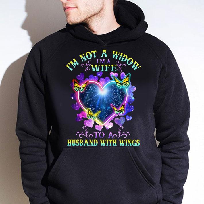 Im Not A Widow Im A Wife To A Husband With Wings Heart Butterflies t-shirt