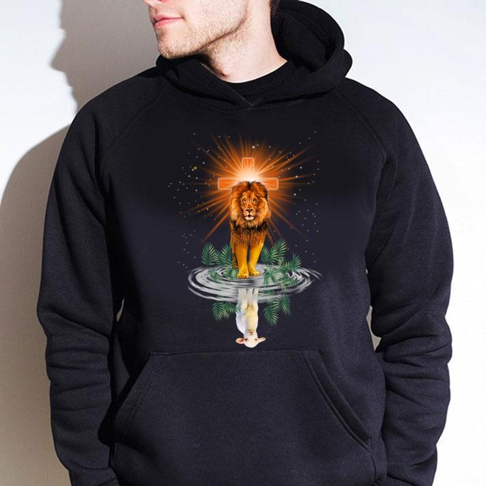 The Lion of Judah reflection water mirror sheep Jesus cross t-shirt