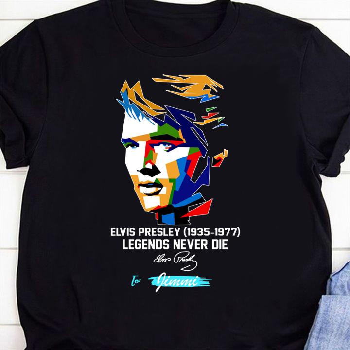 Art Elvis Presley 1935 1977 Signature Legends Never Die t-shirt 10 custom-printed t-shirts