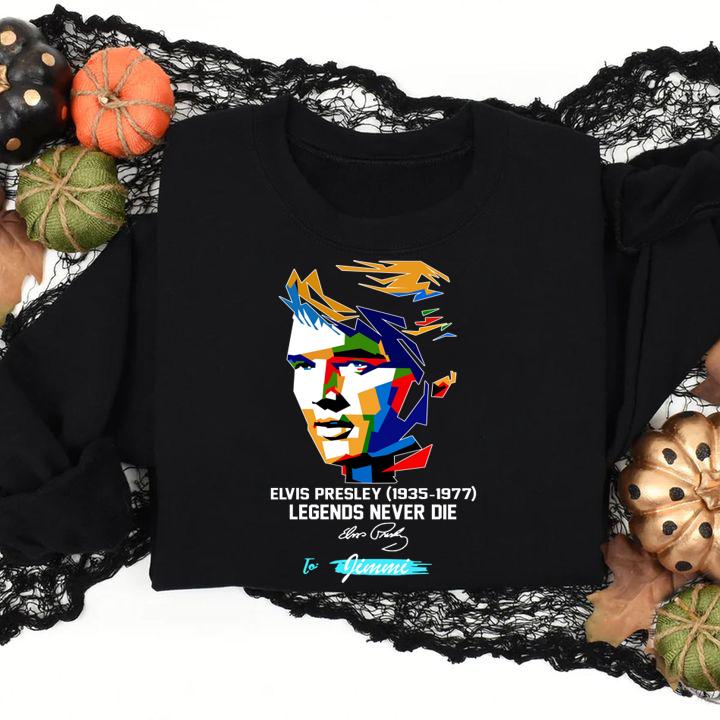 Art Elvis Presley 1935 1977 Signature Legends Never Die t-shirt