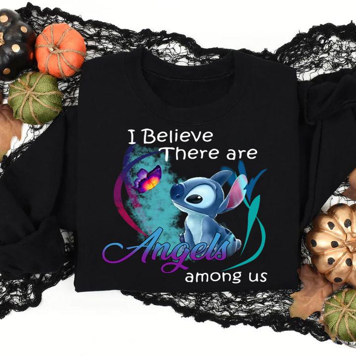Disney Stitch i believe there are Angels among us t-shirt