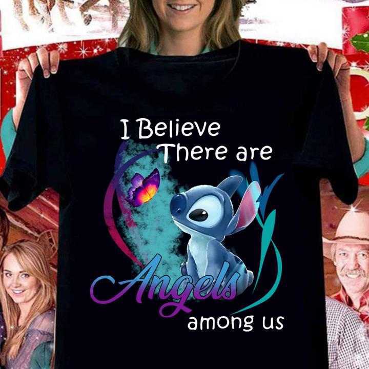 Disney Stitch i believe there are Angels among us t-shirt