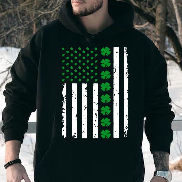 St. Patrick's Day Irish American Flag Shamrock t-shirt