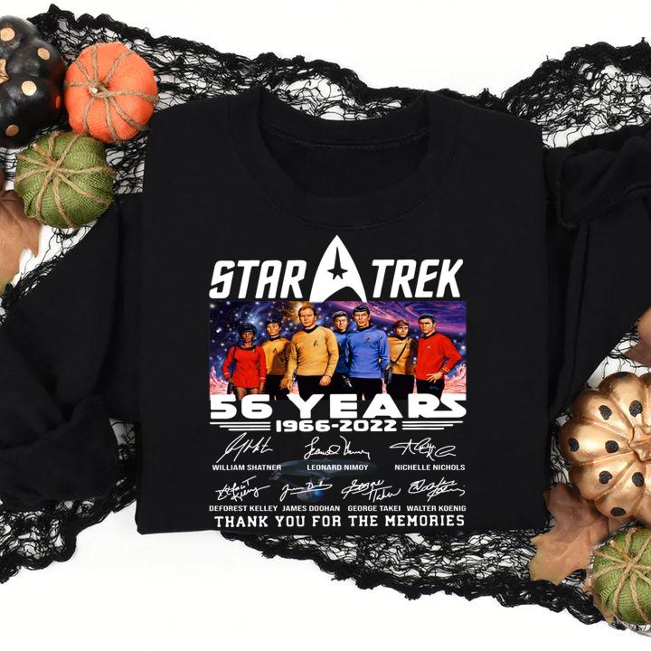 Star Trek 56 Years 1966 2022 Signatures Thank You For The Memories t-shirt