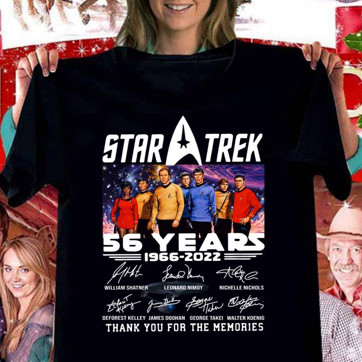 Star Trek 56 Years 1966 2022 Signatures Thank You For The Memories t-shirt