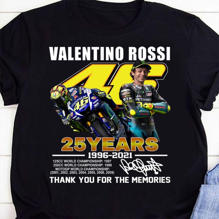 Valentino Rossi 46 25 Years Thank You For The Memories t-shirt 3 Clothing, Postmaloneshirt News