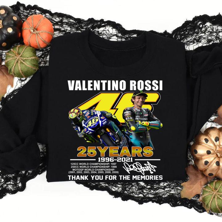 Valentino Rossi 46 25 Years Thank You For The Memories t-shirt