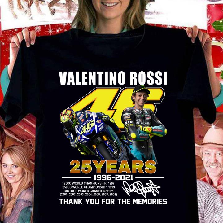 Valentino Rossi 46 25 Years Thank You For The Memories t-shirt