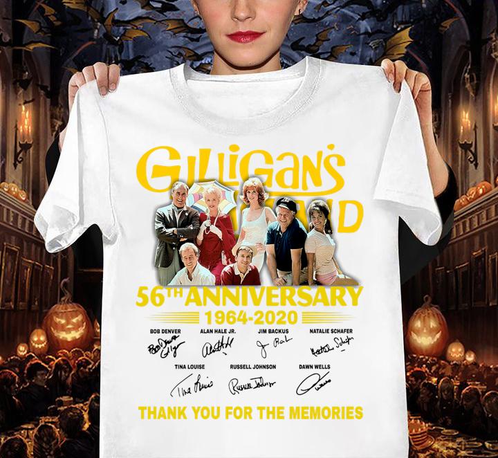 Gilligans Island 56th Anniversary 1964 2020 Thank You For The Memories Signatures t-shirt