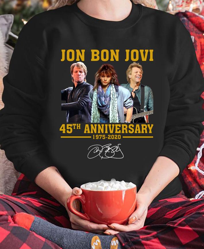 Jon Bon Jovi 45th Anniversary 1975 2020 Signature t-shirt sweatshirt