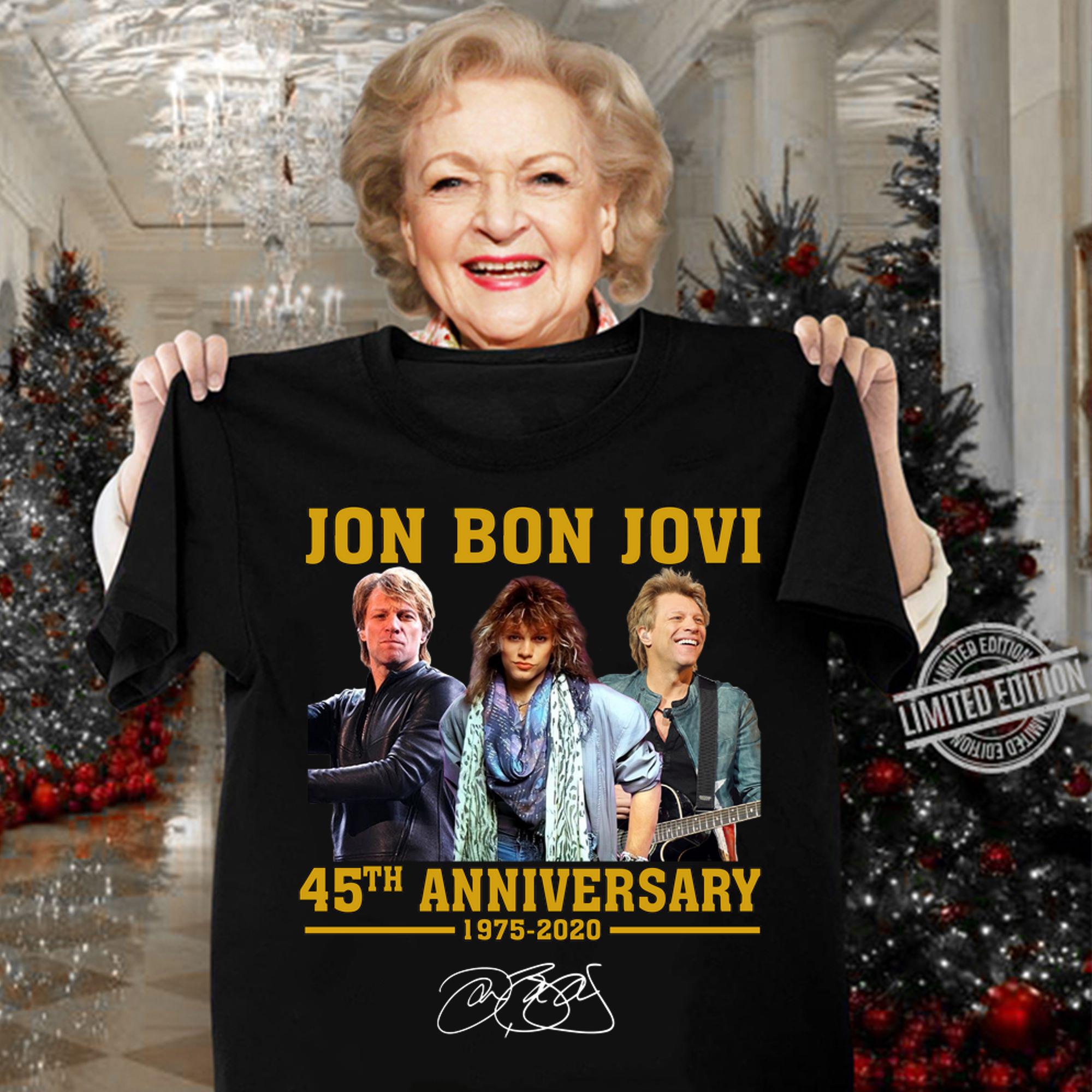 Jon Bon Jovi 45th Anniversary 1975 2020 Signature t-shirt woman shirt