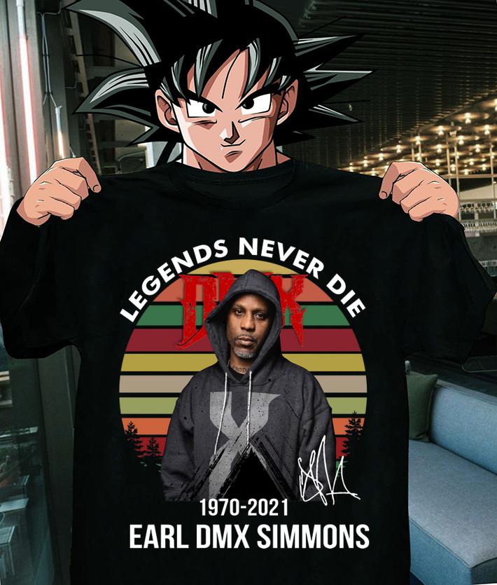 Legends never die DMX 1970-2021 Earl DMX Simmons signature vintage sunset t-shirt