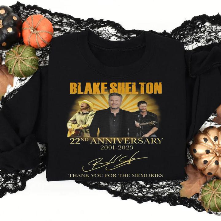 Blake Shelton 22nd Anniversary 2001-2023 Thank You For The Memories t-shirt