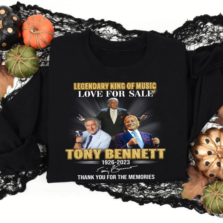 Legendary King Of Music Love For Sale Tony Bennett 1926-2023 Signature t-shirt