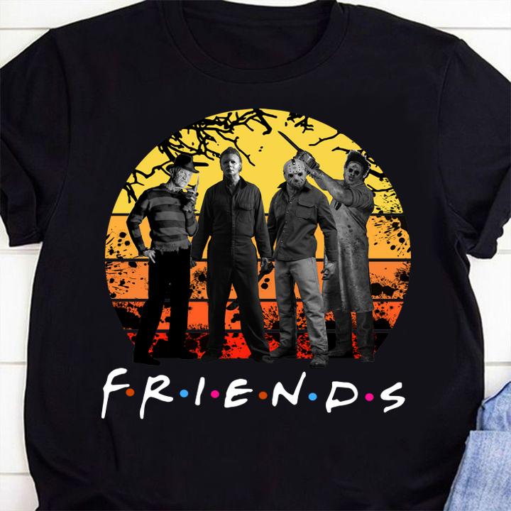 Halloween Friends Horror Movies Characters Vintage t-shirt 65 Clothing