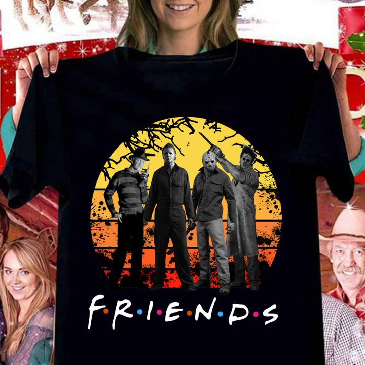 Halloween Friends Horror Movies Characters Vintage t-shirt