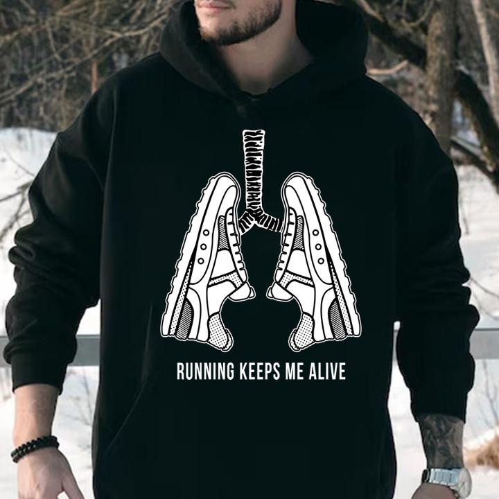 Running Keeps Me Alive Lung Shoes t-shirt