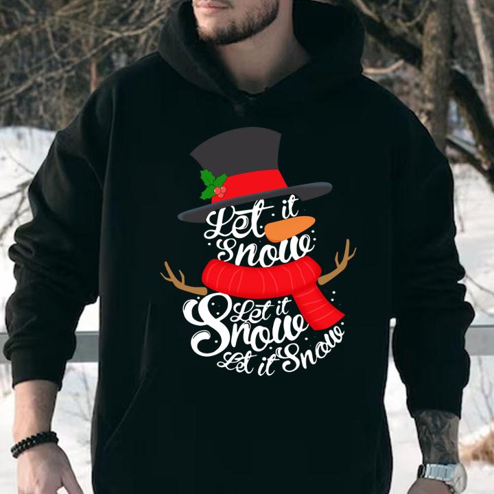 Snowman Let it Snow Cute Christmas Winter Holiday Xmas Gift t-shirt