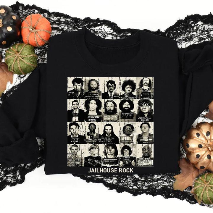 Jailhouse Rock And Roll Mugshots t-shirt