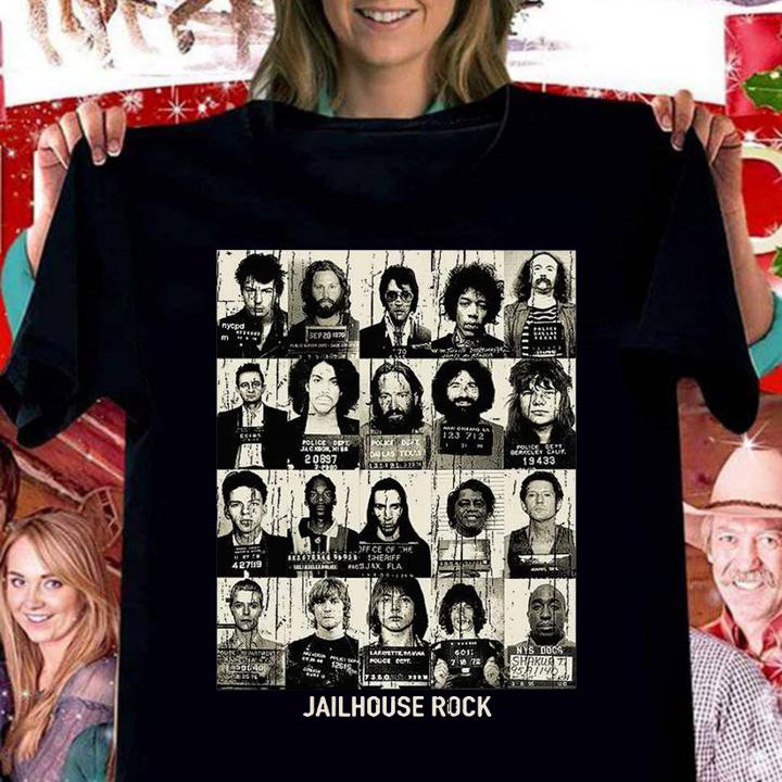 Jailhouse Rock And Roll Mugshots t-shirt