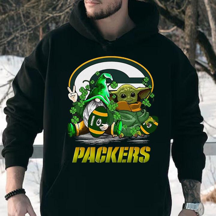 Gome and Baby Yoda Green Bay Packers St. Patrick's day t-shirt