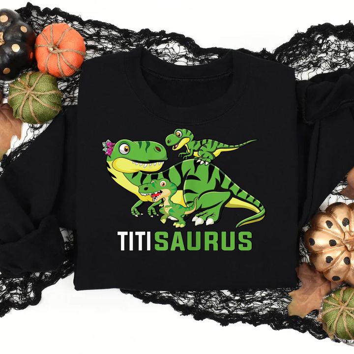 TITIsaurus Cute TITI Saurus Dinosaur Christmas sweater t-shirt