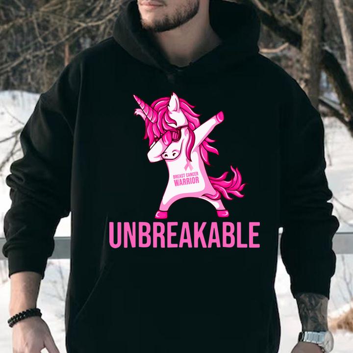Unicorn Dabbing Breast Cancer Warrior t-shirt