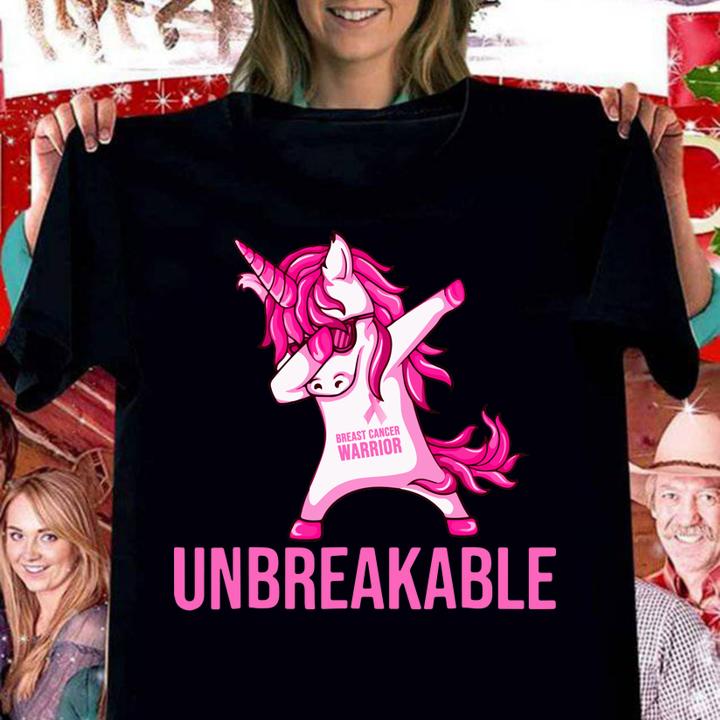 Unicorn Dabbing Breast Cancer Warrior t-shirt