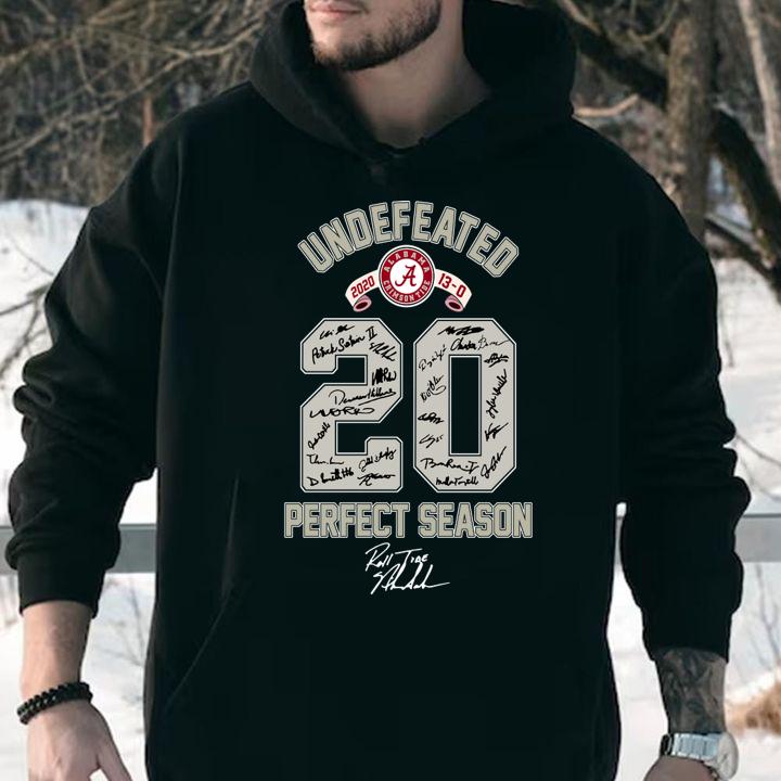 Alabama Crimson Tide Undefeated 2020 Perfect Season Signatures t-shirt