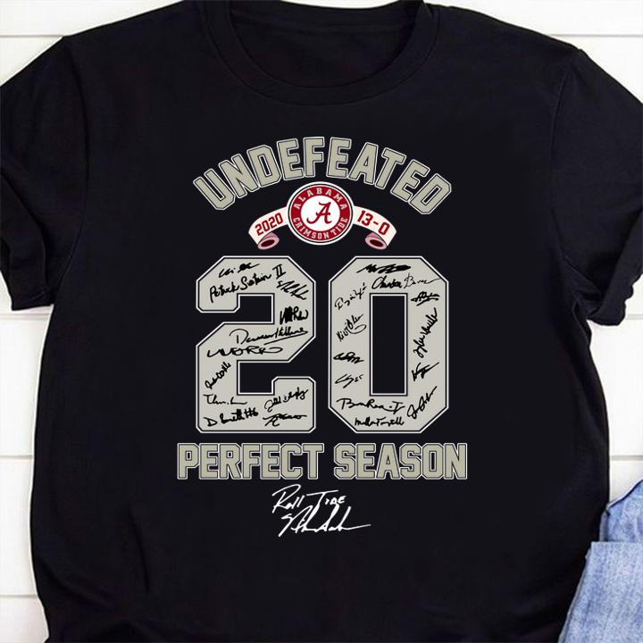 Alabama Crimson Tide Undefeated 2020 Perfect Season Signatures t-shirt 1 Clothing, Starwars News