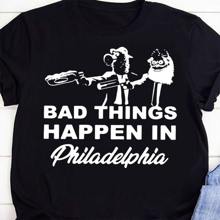 Gritty and Phanatic bad things happen in Philadelphia t-shirt 16 Clothing