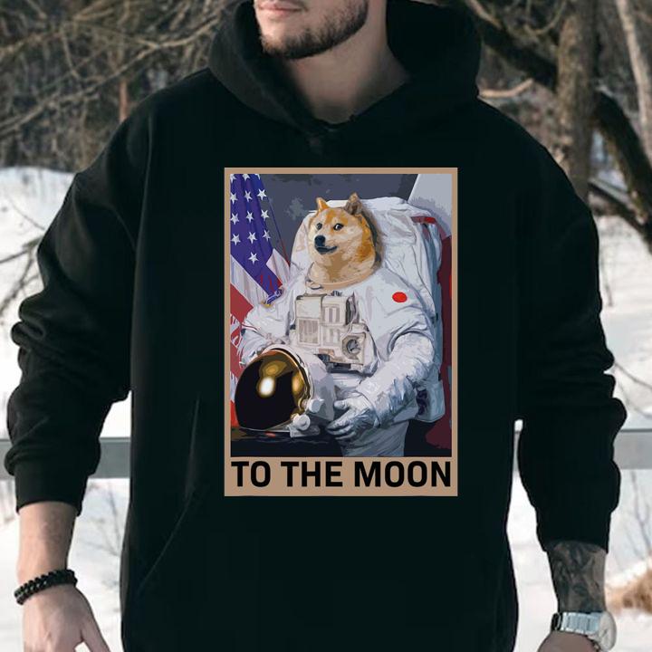 Shiba Inu Dogecoin Astronaut To The Moon Blockchain Hodl Crypto t-shirt