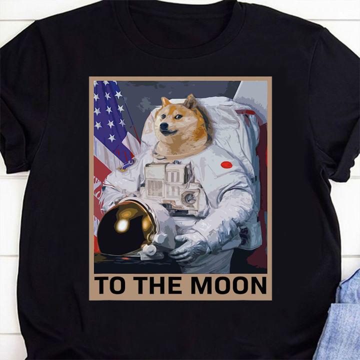 Shiba Inu Dogecoin Astronaut To The Moon Blockchain Hodl Crypto t-shirt 17 Clothing