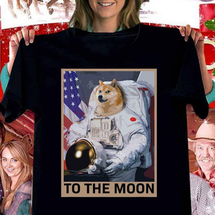 Shiba Inu Dogecoin Astronaut To The Moon Blockchain Hodl Crypto t-shirt