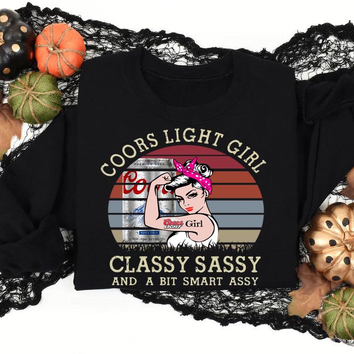 Vintage Coors Light Girl Classy Sassy And A Bit Smart Assy t-shirt