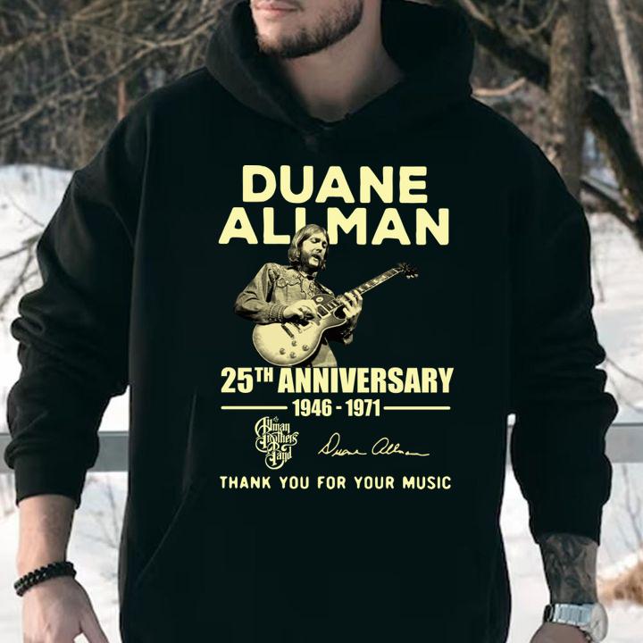 Duane Allman 25th Anniversary 1946 1971 Allman Brothers Band Signatures t-shirt