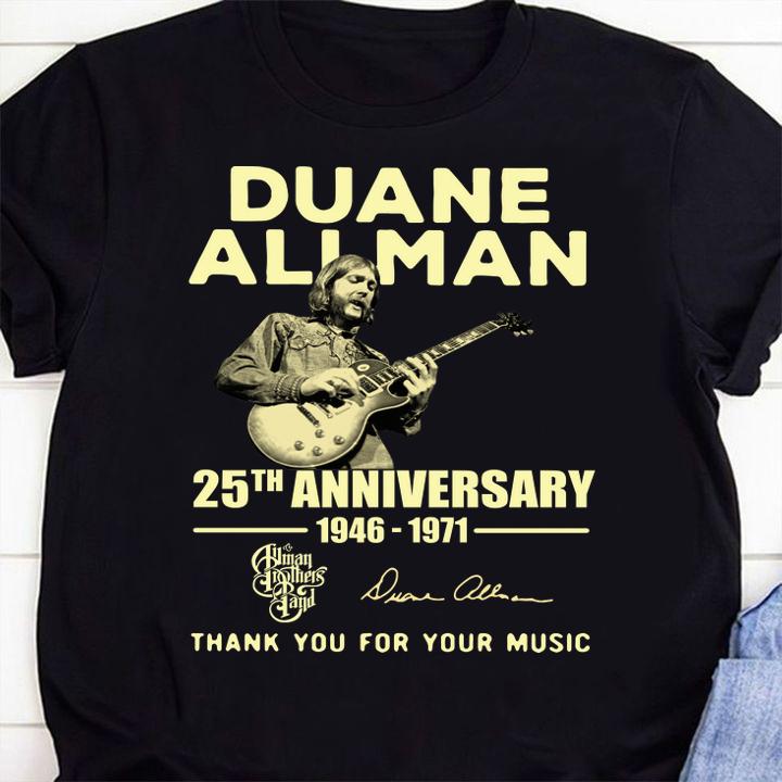 Duane Allman 25th Anniversary 1946 1971 Allman Brothers Band Signatures t-shirt 3 Clothing, Starwars News