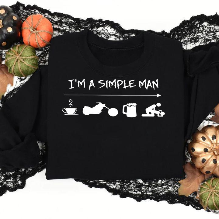 I'm A Simple Man Coffee Bike Beer Fuck Biker t-shirt