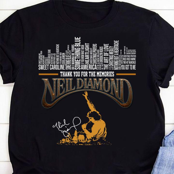 List songs of Neil Diamond signature t-shirt 11 Clothing