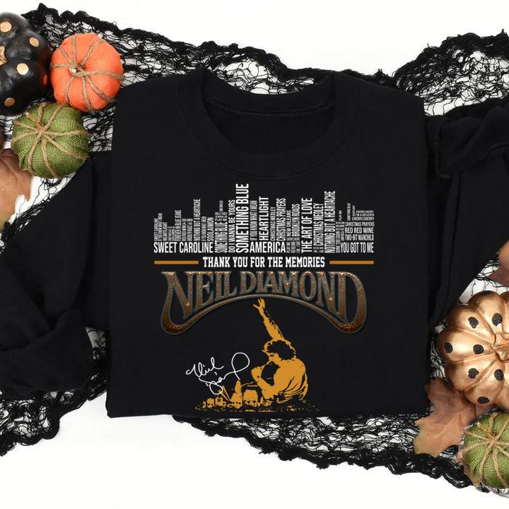 List songs of Neil Diamond signature t-shirt