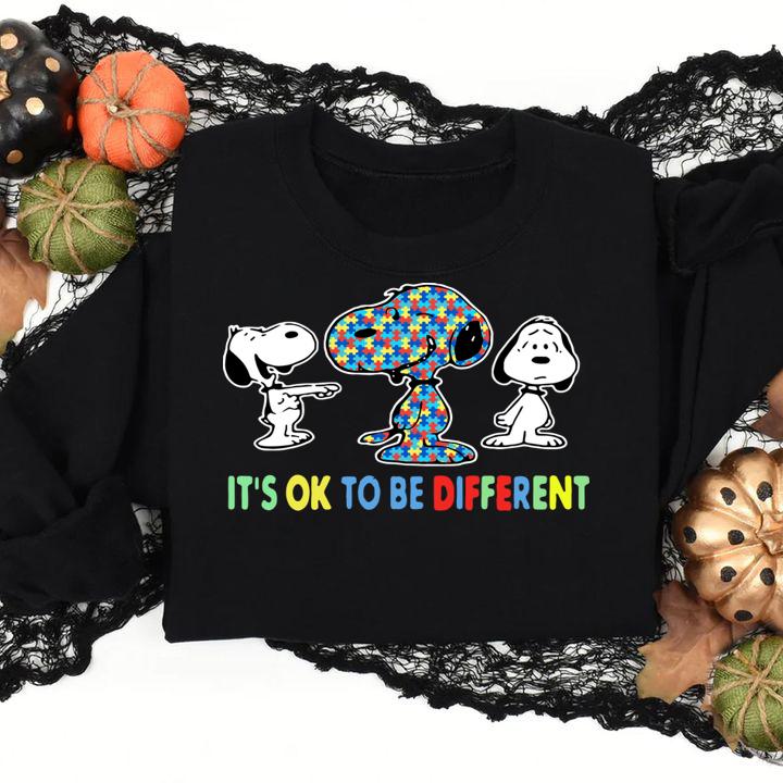 Snoopy Autism Its Ok To Be Different t-shirt