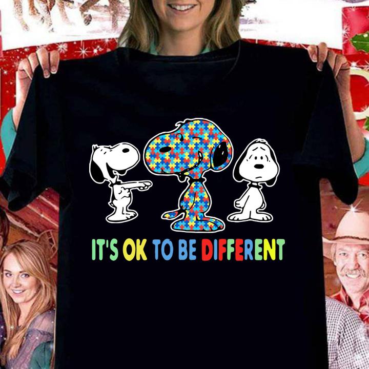 Snoopy Autism Its Ok To Be Different t-shirt