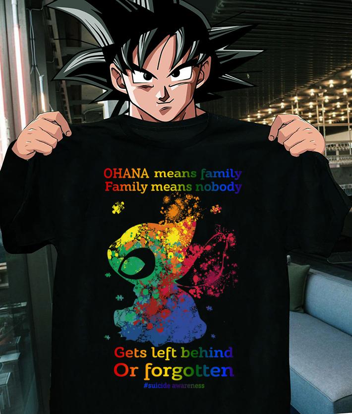 Stitch Watercolor Autism Awareness Ohana Means Family Means Nobody t-shirt shirt