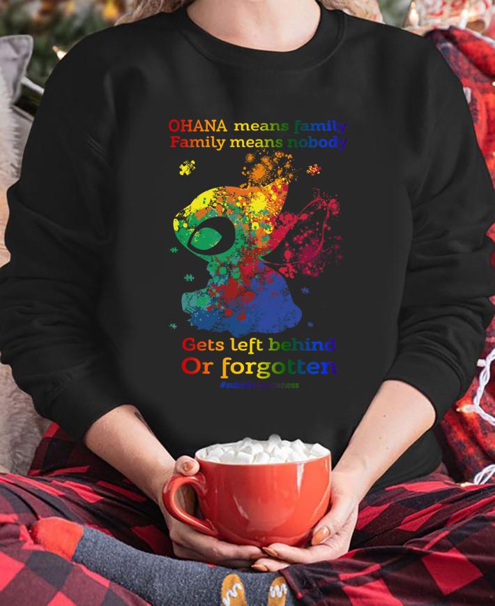 Stitch Watercolor Autism Awareness Ohana Means Family Means Nobody t-shirt sweatshirt