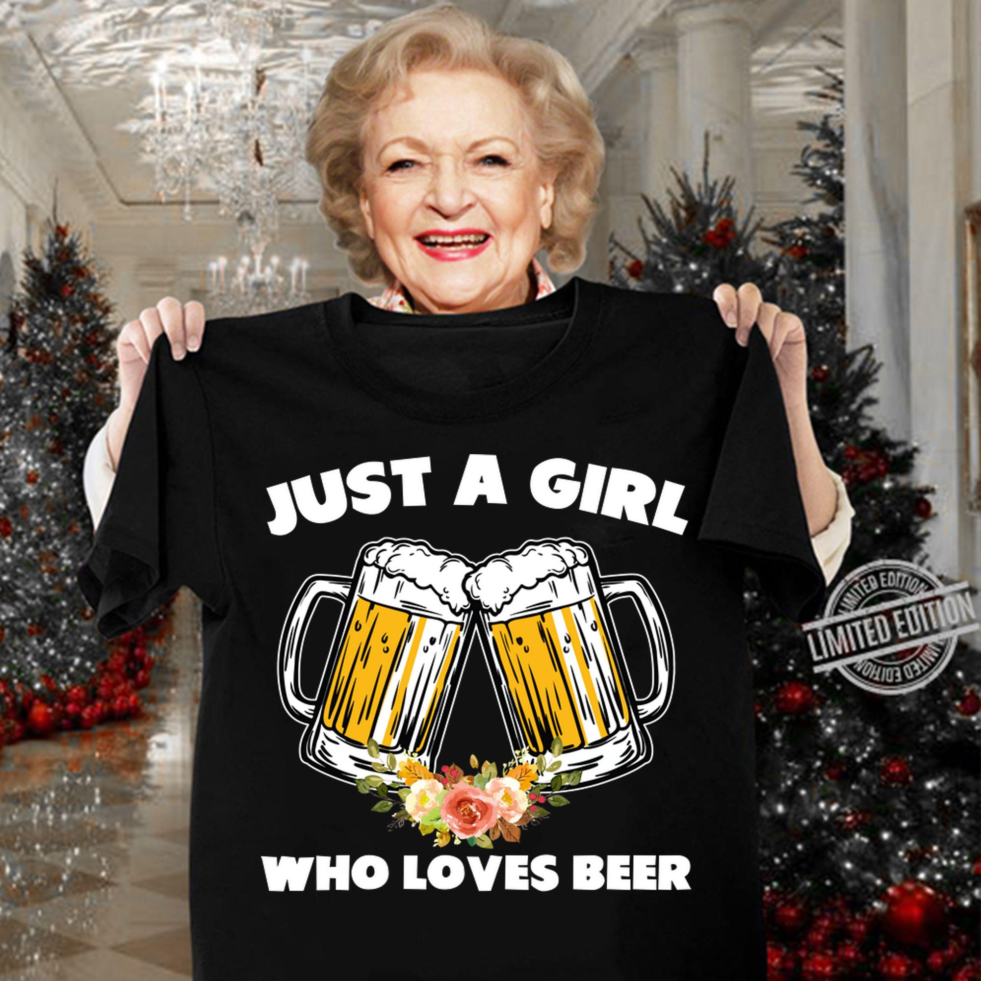 Womens Just A Girl Who Loves Beer Beer Lover t-shirt woman shirt