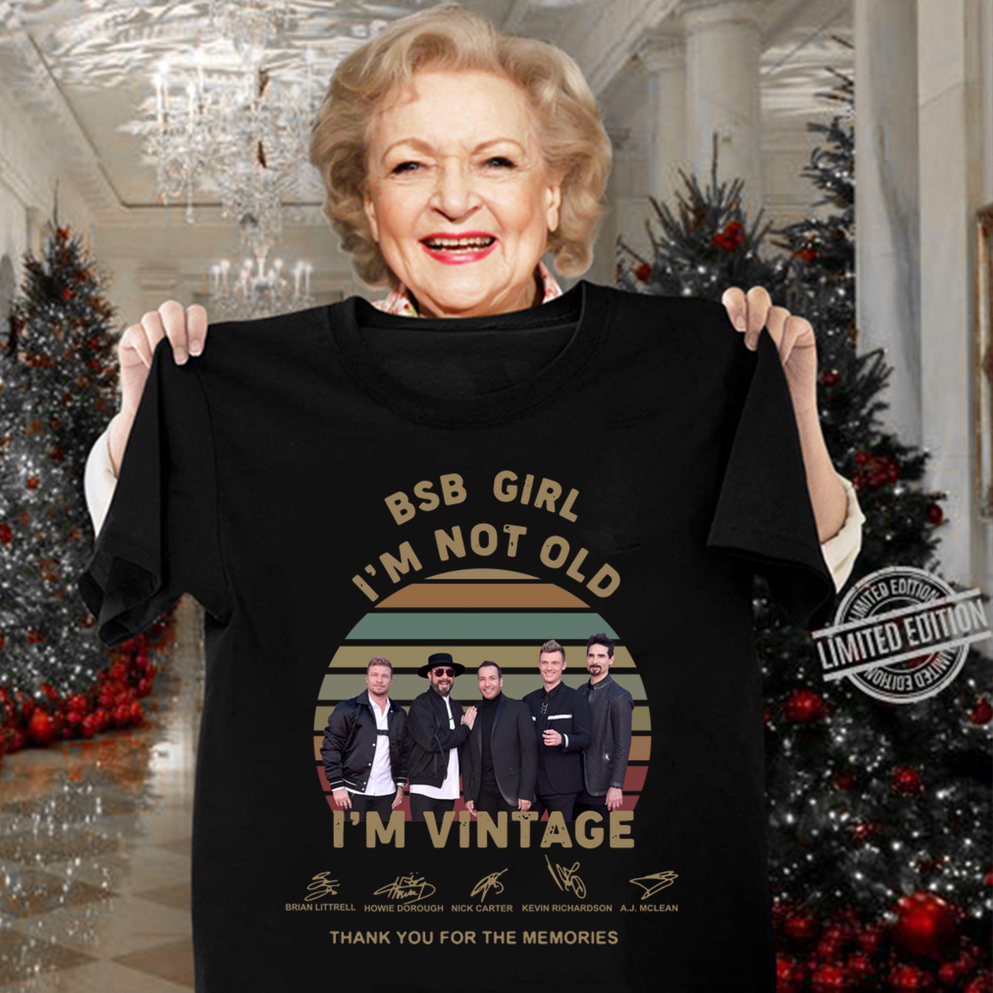 BSB girl i'm not old i'm vintage signatures thank you for the memories t-shirt 4
